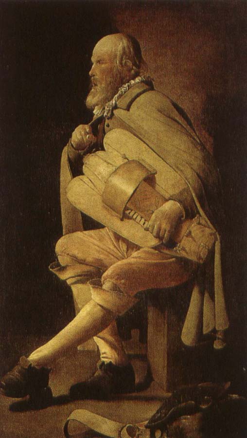a 17th century hurdy gurdy player in georges de la tour s le vielleur.